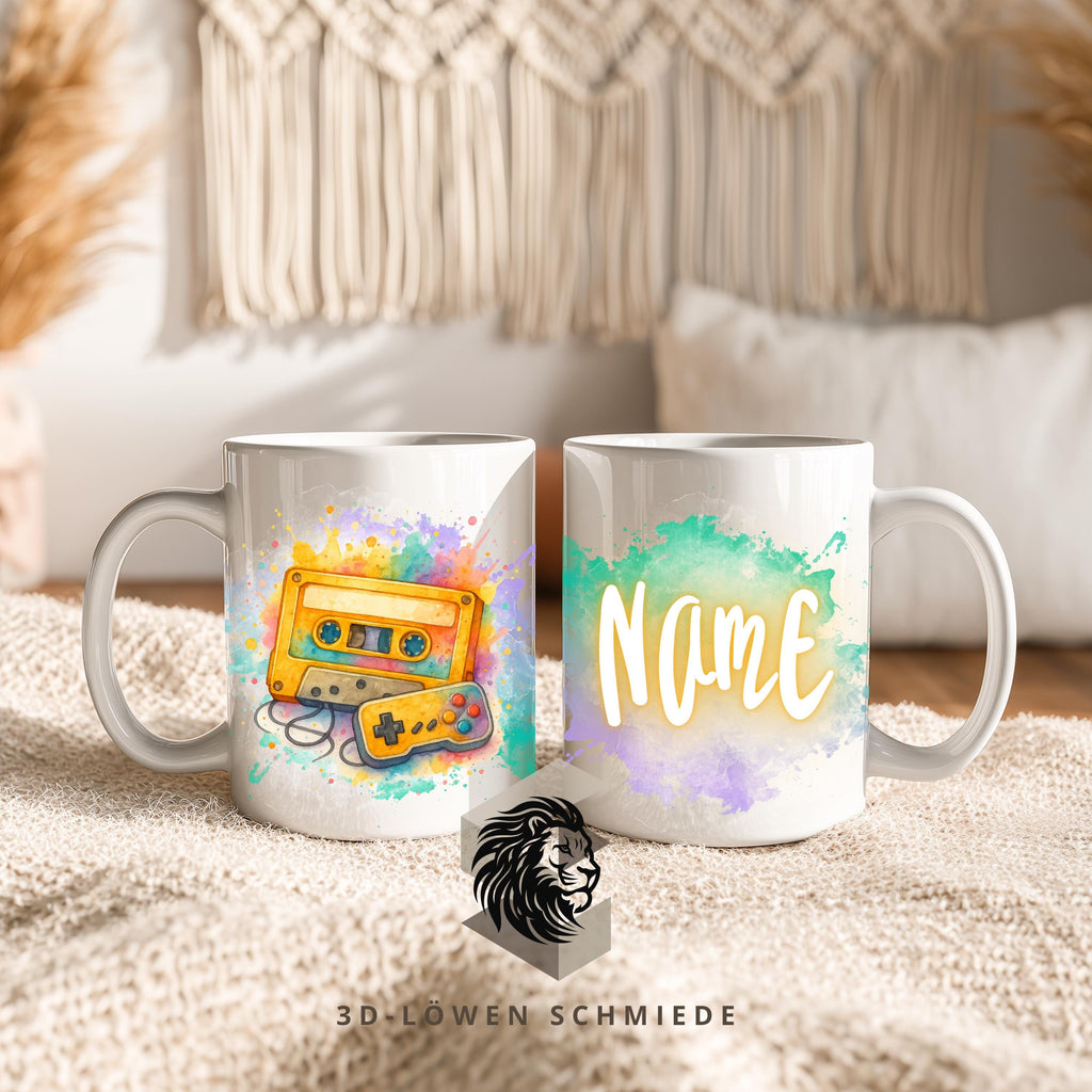 Tasse Personalisierte „Retro 70er“ mit Name  Geschenkidee für Geburtstag, Weihnachten, Kollegen und Familie