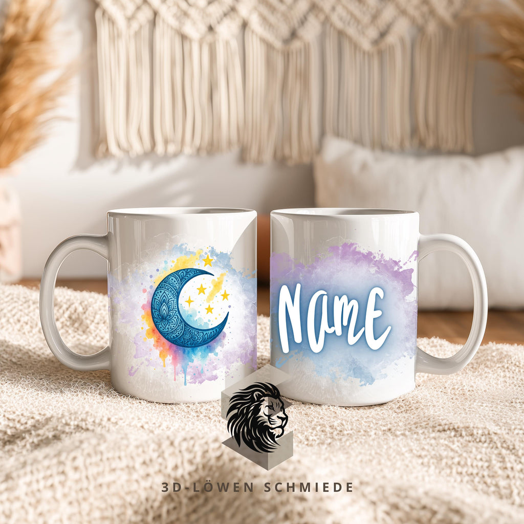 Tasse Personalisierte Spirituell Mond und Sterne mit Name  Geschenkidee für Geburtstag, Weihnachten, Kollegen und Familie