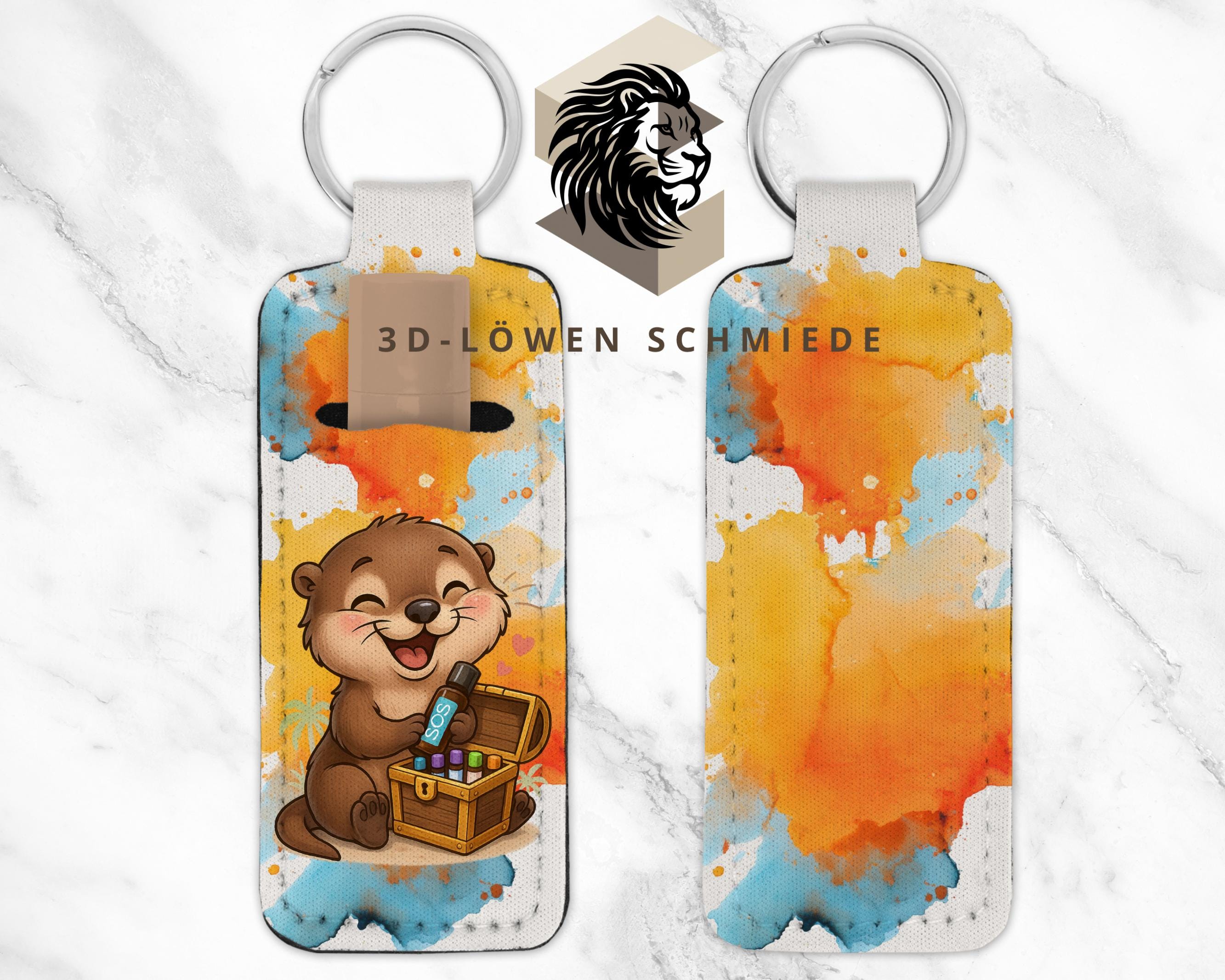 doterra Schlüsselanhänger 10ml Roll On Hülle, Schlüssel Anhänger mit süßen Motiven personalisierbar mit Namen Geschenkidee, Aromaöl Tasche