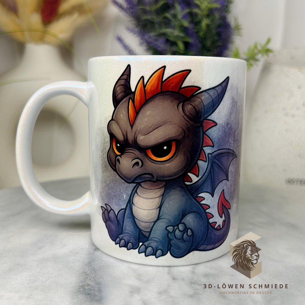 Tasse Drache lustig – personalisierte Kaffeetasse mit Name oder ohne – Spruchtasse Geschenk für Drachenfans, Kollegen & Kaffee-Liebhaber