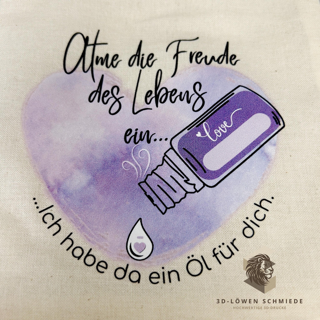 Baumwollbeutel mit Lavendel Motiv. Geschenkbeutel für ätherische Öle, Aromatherapie, Aufbewahrungsbeutel Natur, Kosmetikbeutel, Stoffbeutel