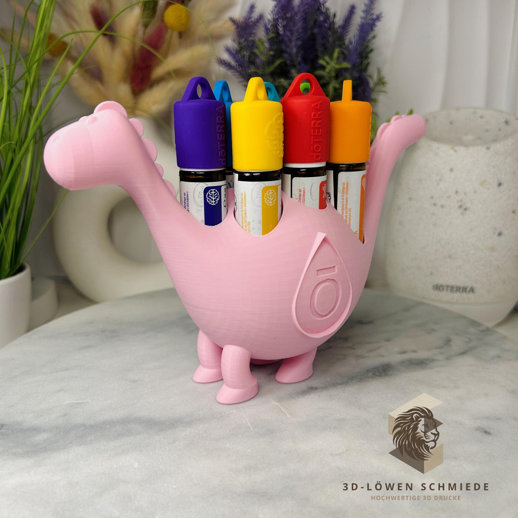 doTERRA Kids Collection Aufsteller für Ätherische Öle - Dino ROSA für 7x 10ml Roll-Ons Aufsteller
