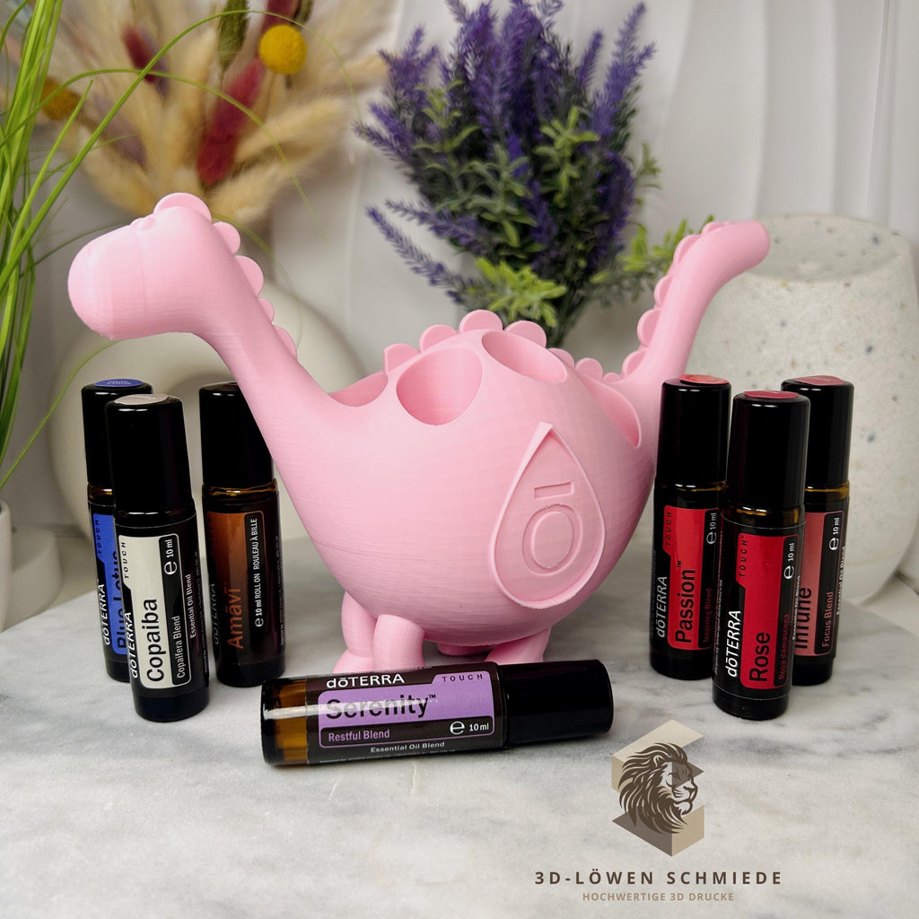doTERRA Kids Collection Aufsteller für Ätherische Öle - Dino ROSA für 7x 10ml Roll-Ons Aufsteller