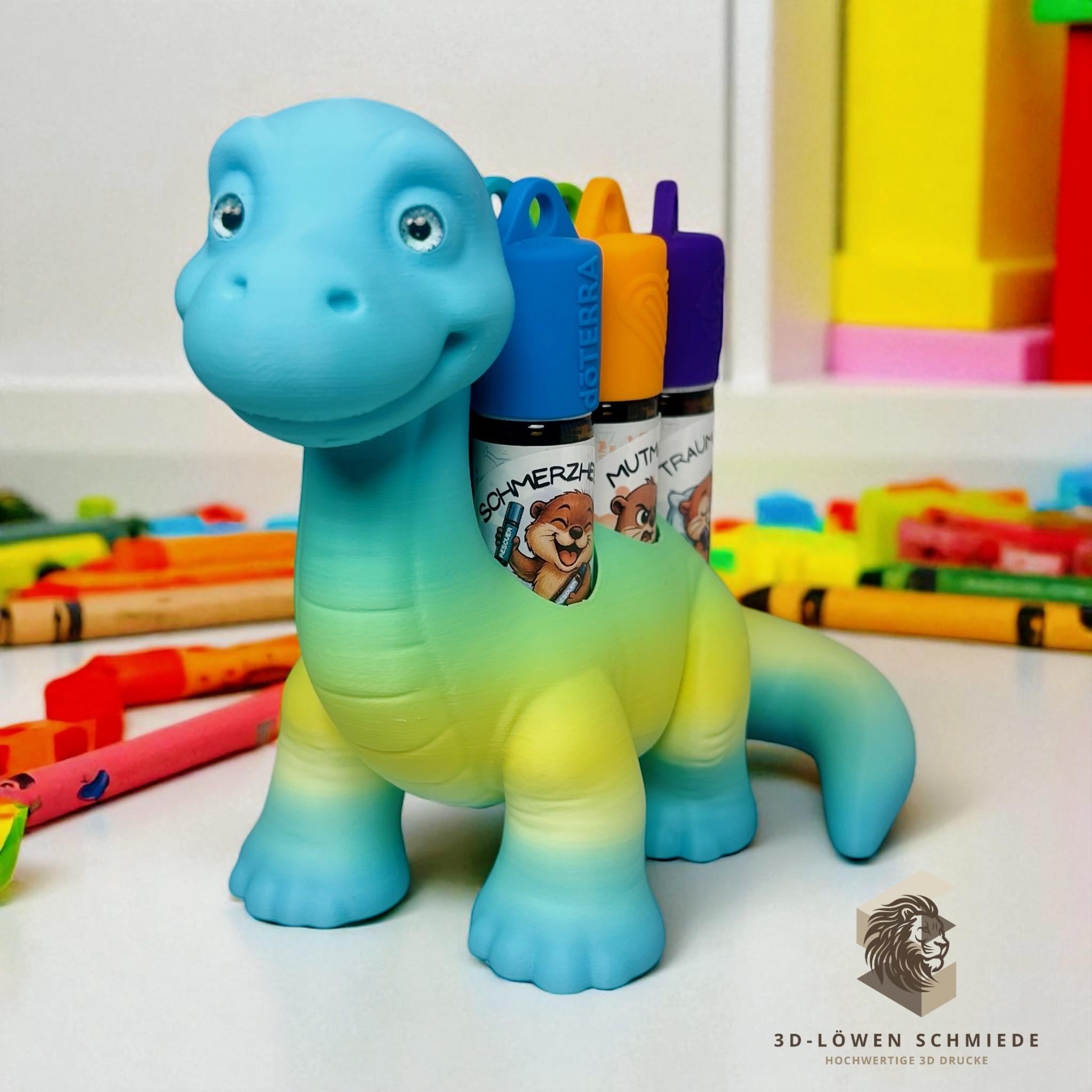 doTERRA Kids Collection Aufsteller für Ätherische Öle, Dino „Milo“ Platz für 7x 10ml Roll-Ons stilvolle Aufbewahrung, Praktisch, Einzigartig