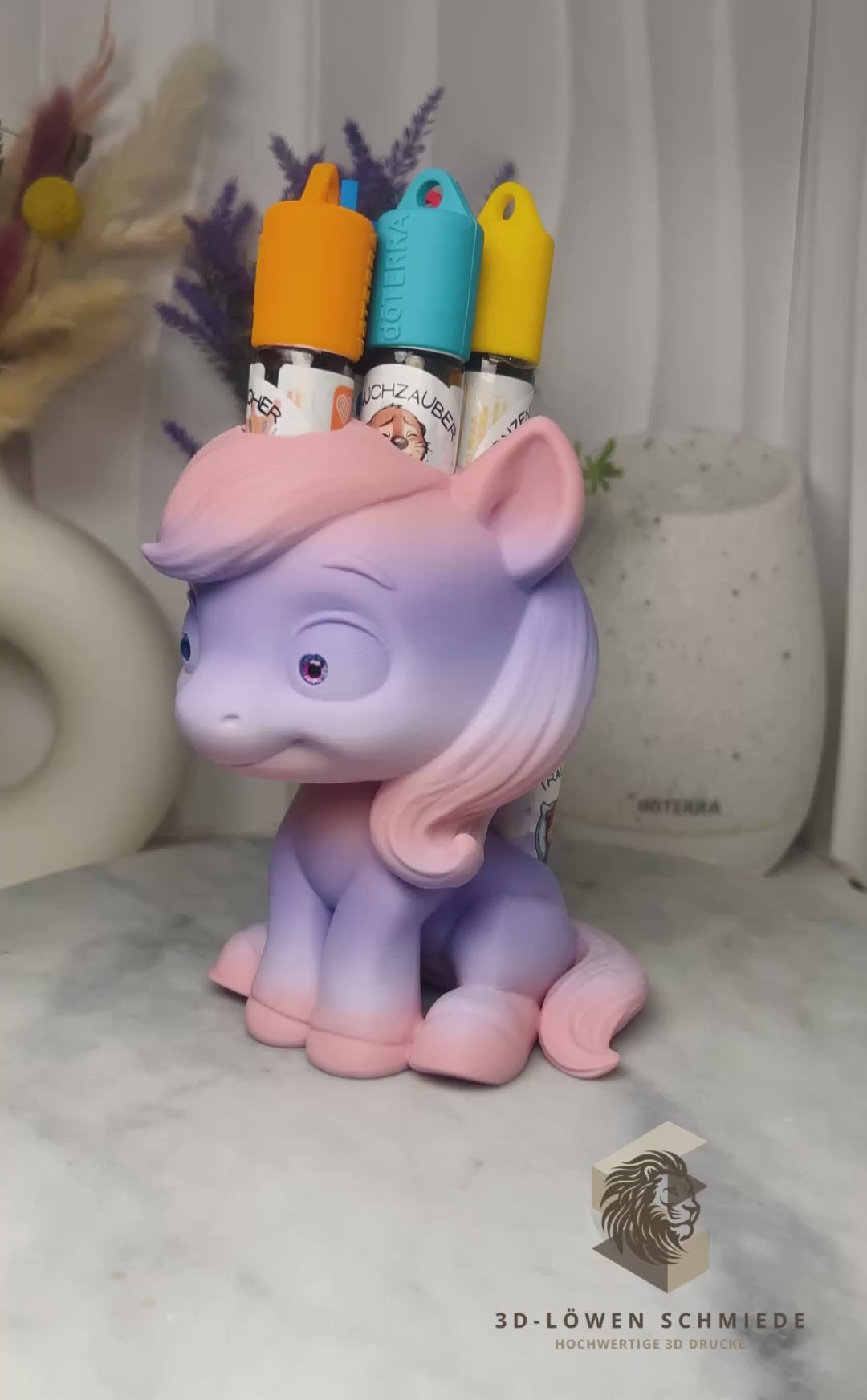 doTERRA Kids Collection Aufsteller für Ätherische Öle, Pferd „Elska“ Platz für 7x 10ml Roll Ons stilvolle Aufbewahrung, Einzigartig