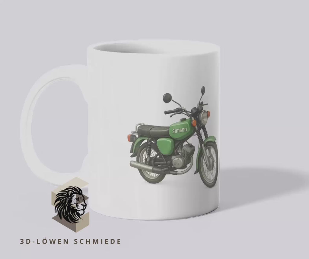 Personalisierte Tasse DDR Moped Tasse 330 oder 600ml mit Name Geschenkidee für Geburtstag, Weihnachten, Kollegen und Familie