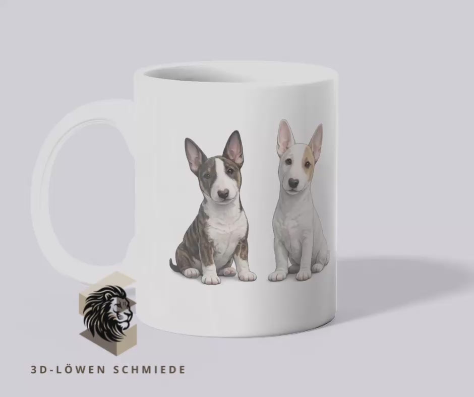 Personalisierte Miniatur Bullterrier Tasse mit Pfote & Wunschname