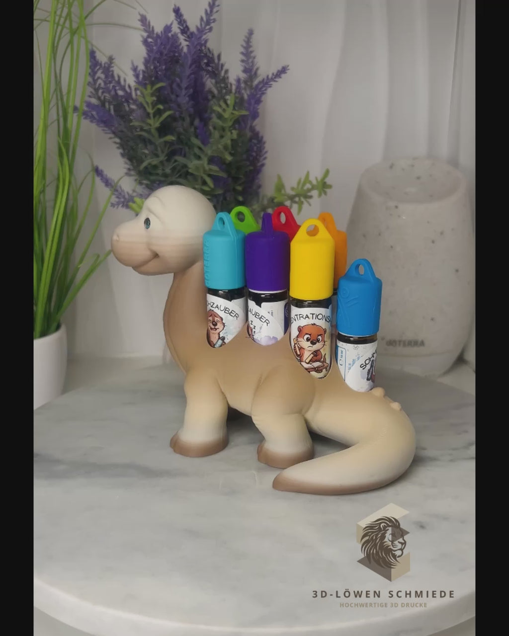 doTERRA Kids Collection Aufsteller für Ätherische Öle, Dino „Milo“ Platz für 7x 10ml Roll-Ons stilvolle Aufbewahrung, Praktisch, Einzigartig