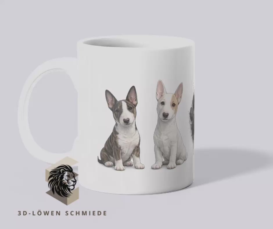 Personalisierte Miniatur Bullterrier Tasse mit Pfote & Wunschname